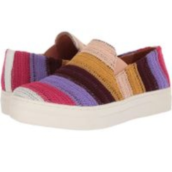 NWOT /Seychelles/ multi crochet striped sneakers - Picture 2 of 8